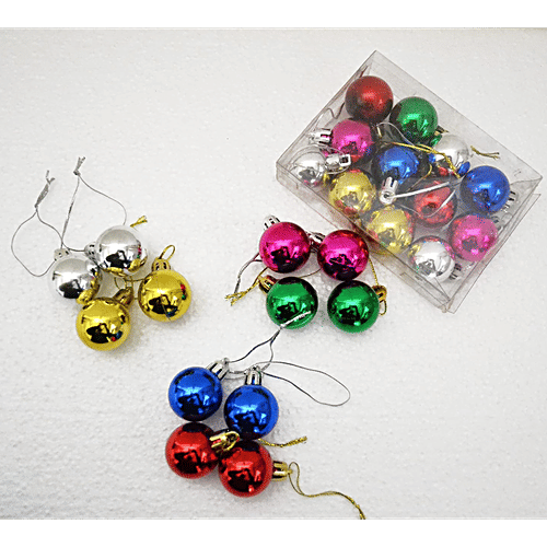 Urban Fest Christmas Tree Decoration Hanging Decorative Balls, Assorted Colour, 12 pcs  Vibrant Assorted Colours
 Generous size Orbs