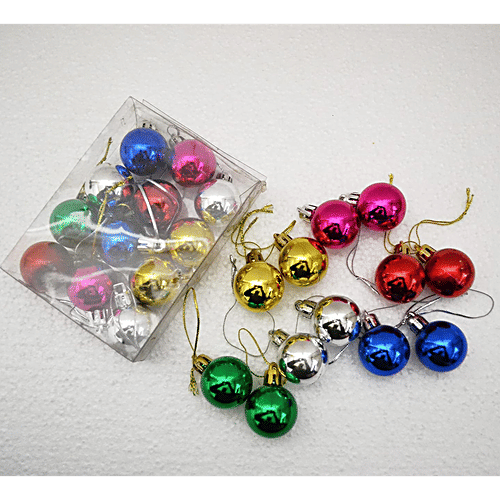 Urban Fest Christmas Tree Decoration Hanging Decorative Balls, Assorted Colour, 12 pcs  Vibrant Assorted Colours
 Generous size Orbs