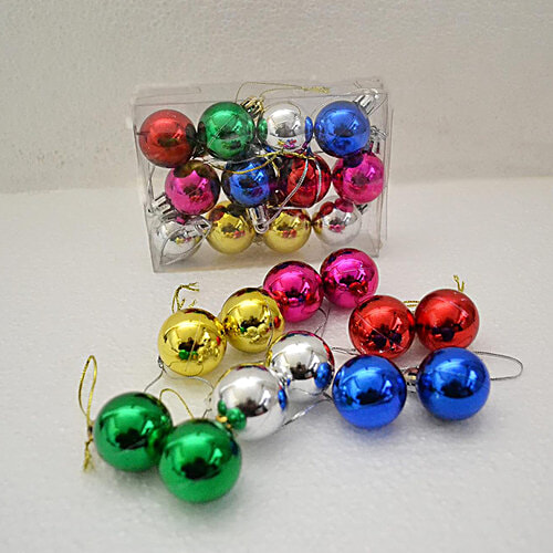 Urban Fest Christmas Tree Decoration Hanging Decorative Balls, Assorted Colour, 12 pcs  Vibrant Assorted Colours
 Generous size Orbs