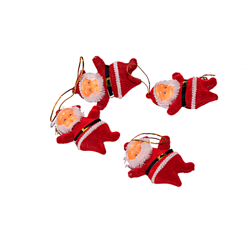 Urban Fest Christmas Tree Hanging Santa Claus Teddy Decorative, Small, 4 pcs  Festive Décor
 Holiday Charm