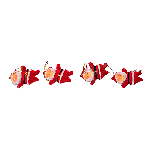 Urban Fest Christmas Tree Hanging Santa Claus Teddy Decorative, Small, 4 pcs  Festive Décor
 Holiday Charm