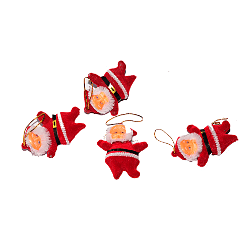 Urban Fest Christmas Tree Hanging Santa Claus Teddy Decorative, Small, 4 pcs  Festive Décor
 Holiday Charm