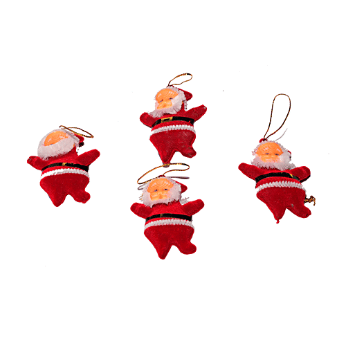 Urban Fest Christmas Tree Hanging Santa Claus Teddy Decorative, Small, 4 pcs  Festive Décor
 Holiday Charm