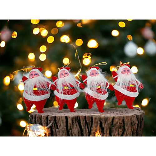 Urban Fest Christmas Tree Hanging Santa Claus Teddy Decorative, Small, 4 pcs  Festive Décor
 Holiday Charm
