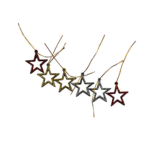 Kostume Acrylic Glitter Star Hanging, For Christmas Tree, Home Decoration, 6 pcs  Acrylic Glitter Stars
 Versatile Decoration