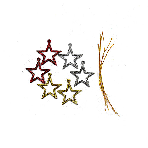 Kostume Acrylic Glitter Star Hanging, For Christmas Tree, Home Decoration, 6 pcs  Acrylic Glitter Stars
 Versatile Decoration