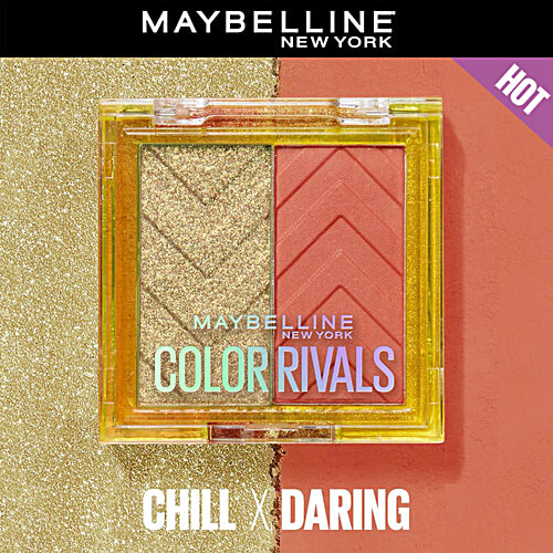 Maybelline New York Colour Rivals Shadow Longwear Duo Eyeshadow Palette - Chill x Daring, 3 g