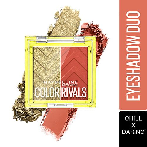 Maybelline New York Colour Rivals Shadow Longwear Duo Eyeshadow Palette - Chill x Daring, 3 g