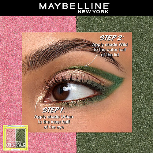 Maybelline New York Color Rivals Shadow Longwear Duo Eyeshadow Palette - Urban x Wild, 3 g  