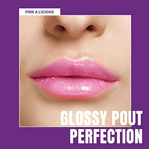 Elle 18 OMG Lip Gloss, Rose All Day, Moisturising, Non-Sticky, Light Weight, With Jojoba Oil, 2.5 ml Pink-A-Licious 