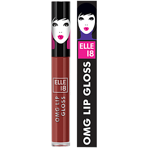 Elle 18 OMG Lip Gloss - Moisturising, Non-Sticky, Light Weight, With Jojoba Oil, 2.5 ml Brownie Babe 