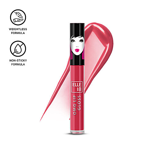Elle 18 OMG Lip Gloss - Moisturising, Non-Sticky, Light Weight, With Jojoba Oil, 2.5 ml Peachy Pie 