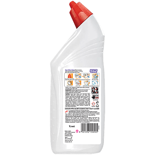 Harpic White & Shine Disinfectant Toilet Cleaner - Liquid Bleach, 1 L  Kills 99.99% Germs
 Removes Stains
 Whitens Toilet