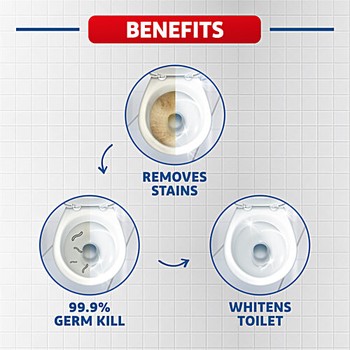 Harpic White & Shine Disinfectant Toilet Cleaner - Liquid Bleach, 1 L  Kills 99.99% Germs
 Removes Stains
 Whitens Toilet