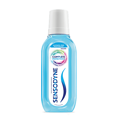 Sensodyne Mouthwash Complete Protection+, Alcohol free Mouth Wash for Sensitivity Protection, Strong teeth, Cavity Protection and lasting freshness, 250 ml All in One Mouthwash, For Sensitivity Protection, Strong teeth and lasting freshness
