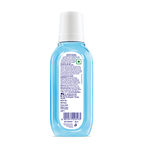 Sensodyne Mouthwash Complete Protection+, Alcohol free Mouth Wash for Sensitivity Protection, Strong teeth, Cavity Protection and lasting freshness, 250 ml All in One Mouthwash, For Sensitivity Protection, Strong teeth and lasting freshness