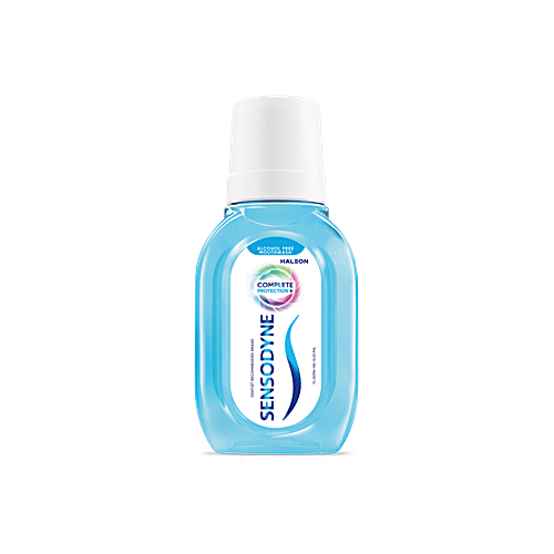 Sensodyne Mouthwash Complete Protection+, Alcohol free Mouth Wash for Sensitivity Protection, Strong teeth, Cavity Protection and lasting freshness, 100 ml All in One Mouth Wash, For Sensitivity Protection, Strong teeth and lasting freshness