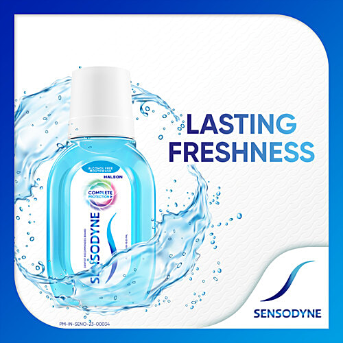 Sensodyne Mouthwash Complete Protection+, Alcohol free Mouth Wash for Sensitivity Protection, Strong teeth, Cavity Protection and lasting freshness, 100 ml All in One Mouth Wash, For Sensitivity Protection, Strong teeth and lasting freshness