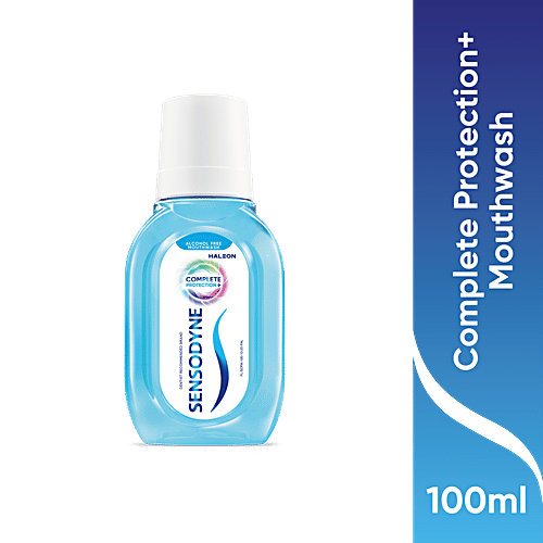 Sensodyne Mouthwash Complete Protection+, Alcohol free Mouth Wash for Sensitivity Protection, Strong teeth, Cavity Protection and lasting freshness, 100 ml All in One Mouth Wash, For Sensitivity Protection, Strong teeth and lasting freshness