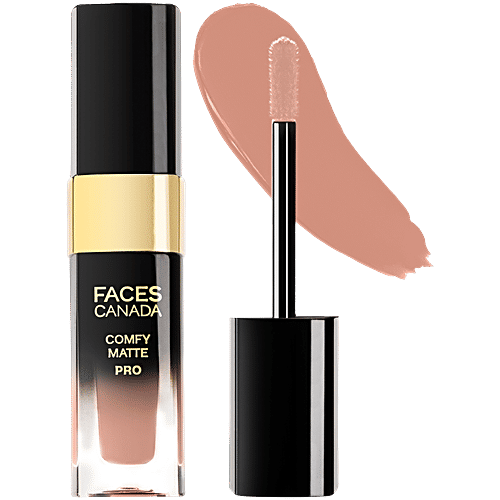 Faces Canada Comfy Matte Pro Liquid Lipstick, 5.5 ml Pecan Brown 10HR Stay, No Dryness