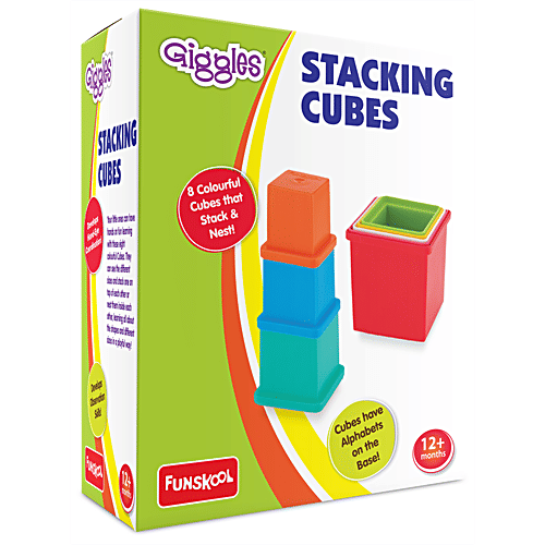 Giggles Plastic Stacking Cubes/Blocks - With Alphabet, Stack & Nest, Multicolour, 1 pc  Stacking Cubes
 Alphabet Cubes
 Multicolour