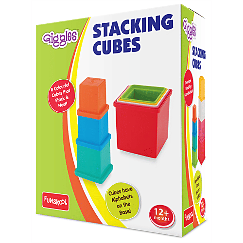 Giggles Plastic Stacking Cubes/Blocks - With Alphabet, Stack & Nest, Multicolour, 1 pc  Stacking Cubes
 Alphabet Cubes
 Multicolour