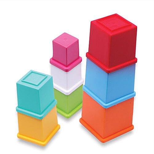 Giggles Plastic Stacking Cubes/Blocks - With Alphabet, Stack & Nest, Multicolour, 1 pc  Stacking Cubes
 Alphabet Cubes
 Multicolour