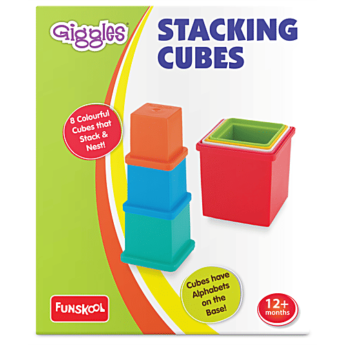 Giggles Plastic Stacking Cubes/Blocks - With Alphabet, Stack & Nest, Multicolour, 1 pc  Stacking Cubes
 Alphabet Cubes
 Multicolour