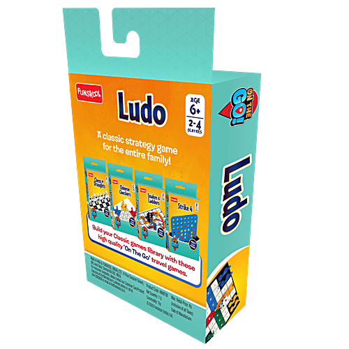 Funskool Travel Ludo - The Classic Startegy Game Board, Portable, Kids & Family, 1 pc  Pack It In Your Pockets
 Ludo 2-4 Players