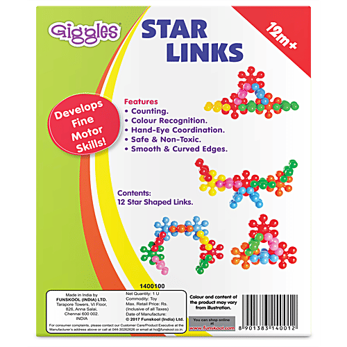 Giggles Star Links Interlocking Links - Assorted Colours, 1 pc  Develop Fine Motor Skills, Learning Educational Blocks