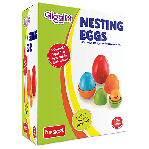 Giggles Plastic Nesting Eggs With A Chick - Assorted Colours, 12+ Months, 1 Pc  Nest And Discover, Helps to Match