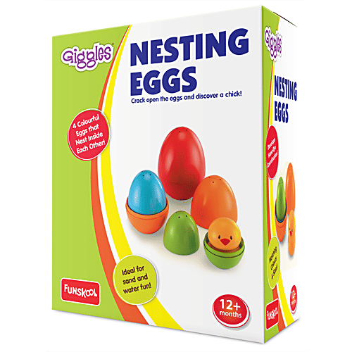 Giggles Plastic Nesting Eggs With A Chick - Assorted Colours, 12+ Months, 1 Pc  Nest And Discover, Helps to Match