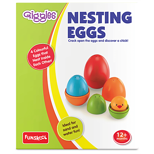 Giggles Plastic Nesting Eggs With A Chick - Assorted Colours, 12+ Months, 1 Pc  Nest And Discover, Helps to Match