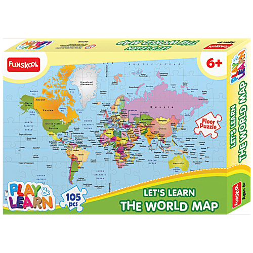 Puzzles  Play & Learn The World Map Puzzle - For 6+ Year Old, 1 pc (105 pcs) Educational