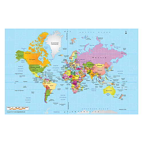 Puzzles  Play & Learn The World Map Puzzle - For 6+ Year Old, 1 pc (105 pcs) Educational