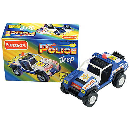 Giggles Police Jeep - Push & Go, 12+ Months, Assorted Colour, 1 pc  Push and Go Vehicle, Develops Hand-Eye Coordination