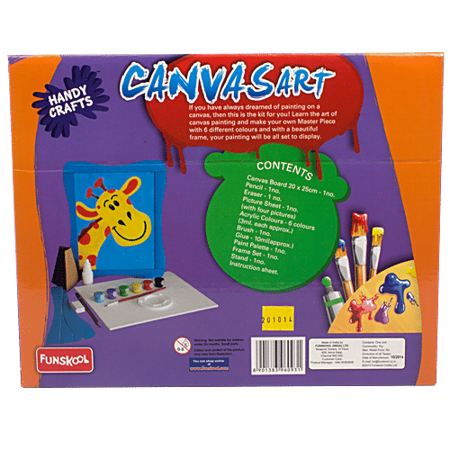 Handycrafts Canvas Art - 6+ Years, 1 pc (6 Colours) Art and Craft Kit
