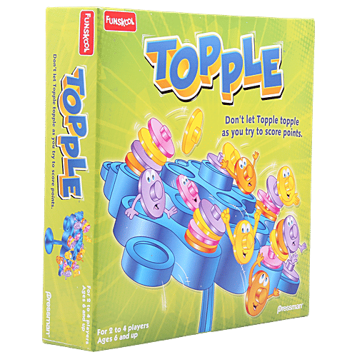 Funskool Topple - Strategy Balancing & Skill Game, 2-4 Players, 6+ Years, Assorted Colour, 1 pc  Stack 5 in a row