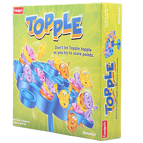 Funskool Topple - Strategy Balancing & Skill Game, 2-4 Players, 6+ Years, Assorted Colour, 1 pc  Stack 5 in a row