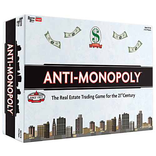 Funskool Anti-Monopoly - The Classic Real Estate Trading Game, 2-6 Players, 1 pc  Classic Real Estate Game
 Unique Twist on Monopoly
 Competitors vs Monopolists