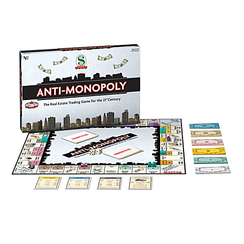 Funskool Anti-Monopoly - The Classic Real Estate Trading Game, 2-6 Players, 1 pc  Classic Real Estate Game
 Unique Twist on Monopoly
 Competitors vs Monopolists