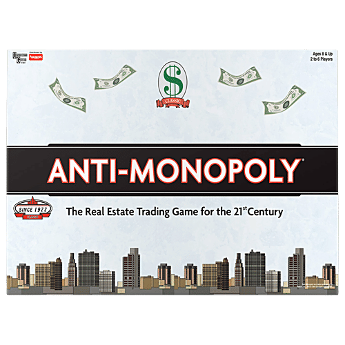 Funskool Anti-Monopoly - The Classic Real Estate Trading Game, 2-6 Players, 1 pc  Classic Real Estate Game
 Unique Twist on Monopoly
 Competitors vs Monopolists