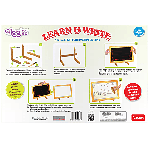Giggles Learn & Write Slate - 2 In 1 Magnetic & Dry Erase Board, 3+ Years, 1 pc  Early Learning, Pre-School Toy