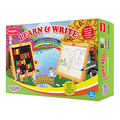 Giggles Learn & Write Slate - 2 In 1 Magnetic & Dry Erase Board, 3+ Years, 1 pc  Early Learning, Pre-School Toy