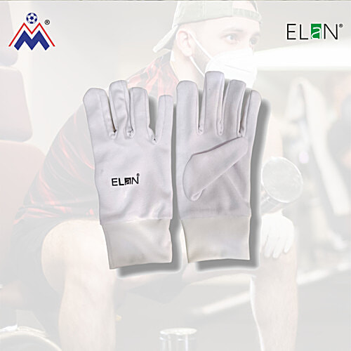 Elan Sports Gym Gloves - White, 12+ Years, L 29 x B 12 X H 1 Cm, Made From Cotton, 1 pc  Lightweight and Flexible
 Enhanced Grip
