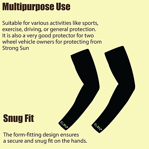 Elan Hand Sleeve Pair - Black, Made From Lycra, 12+ Years, 1 pc  