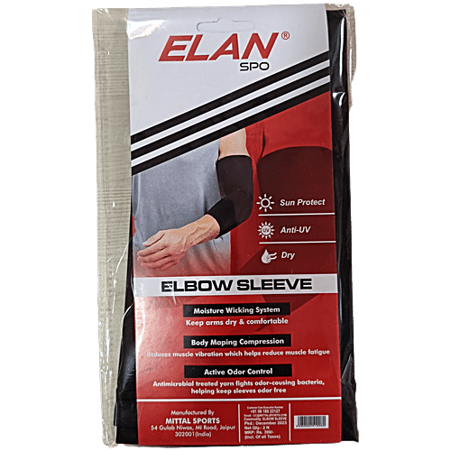 Elan Hand Sleeve Pair - Black, Made From Lycra, 12+ Years, 1 pc  