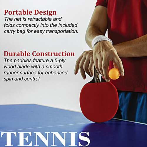 Elan Duo Boli Table Tennis Racket Set - Assorted Colours, 2 pcs  Excellent Control
 Enhances Gameplay