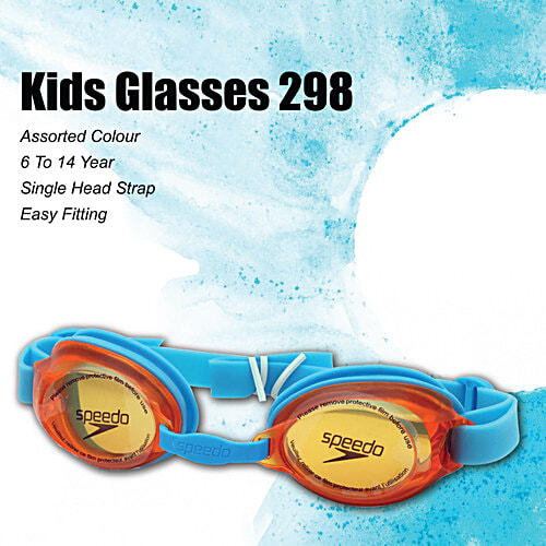 Speedo Jet 2.0 Smoke Tint Anti Fog Lens Swim Goggles - Assorted Colour, 6-14 Years, 1 pc  Adjustable Nose Bridge, Single Head Strap