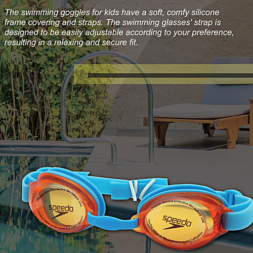 Speedo Jet 2.0 Smoke Tint Anti Fog Lens Swim Goggles - Assorted Colour, 6-14 Years, 1 pc  Adjustable Nose Bridge, Single Head Strap